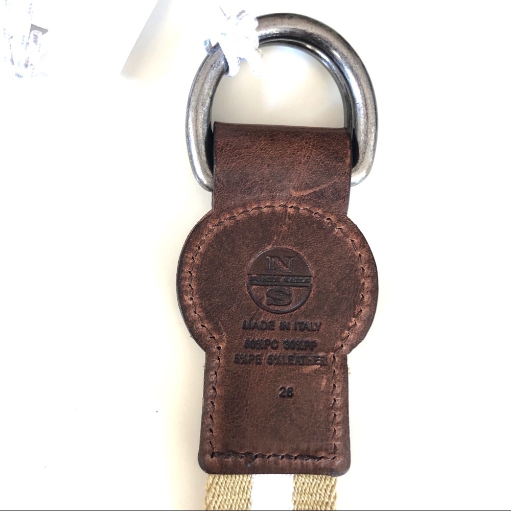 North Sails 26 Stripe Fabric Metal D-Ring Belt